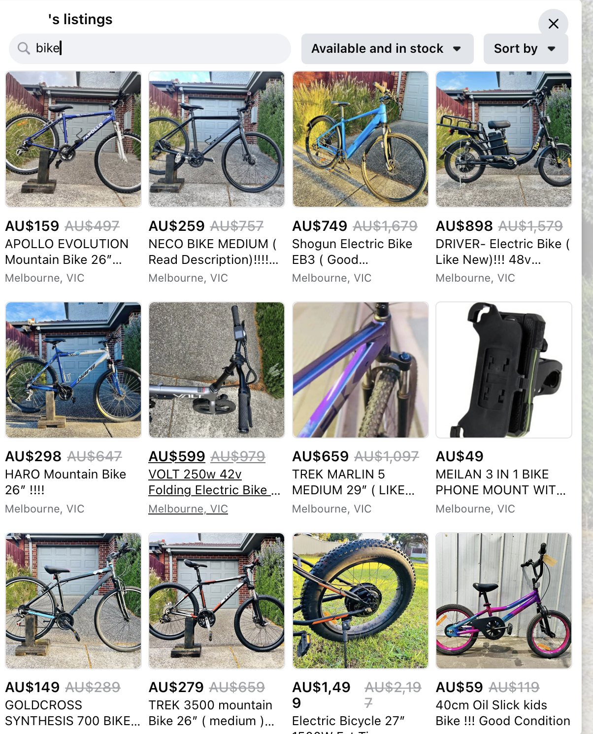 Large stash of bikes