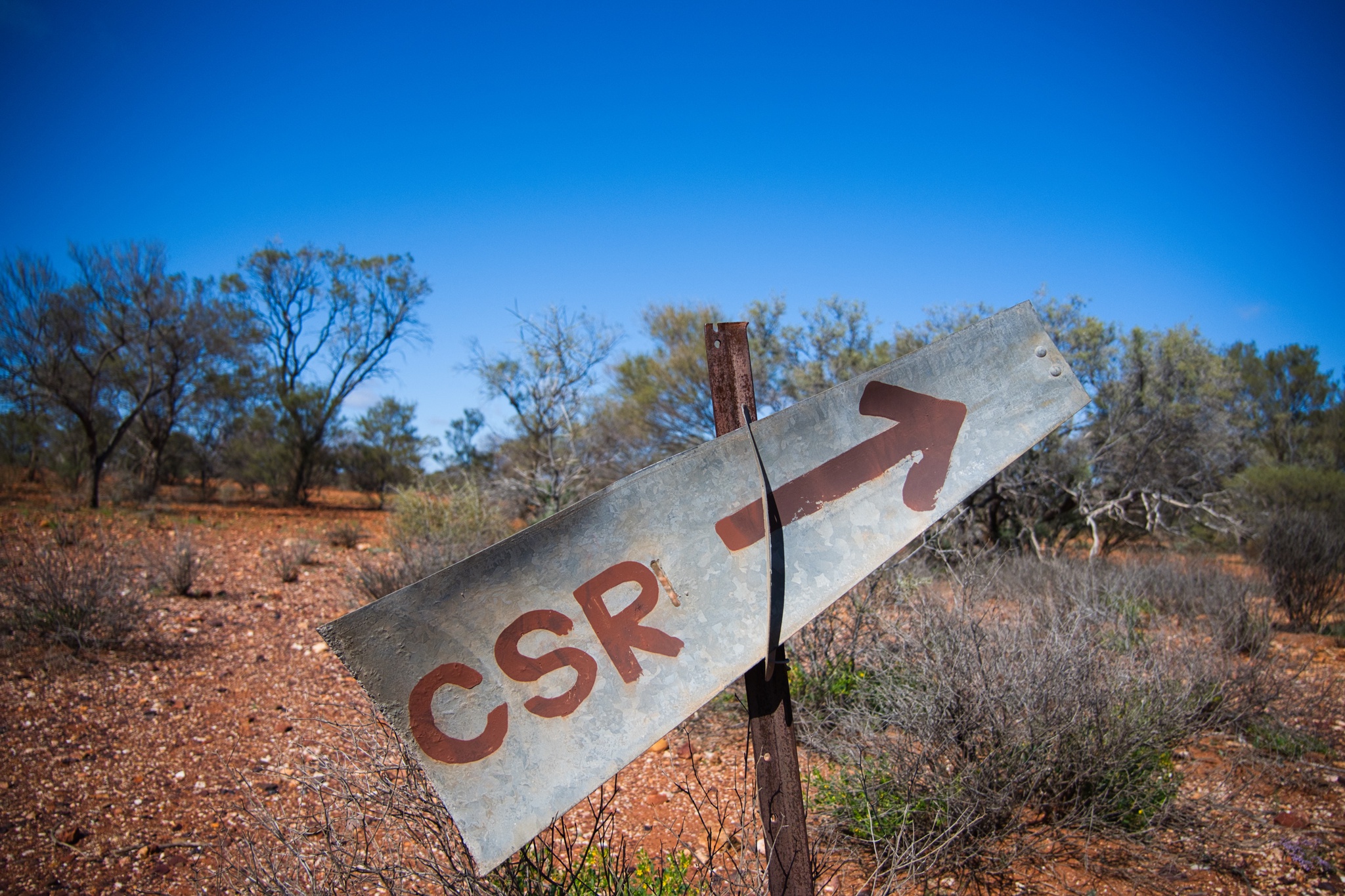 CSR sign pointing towards the sky