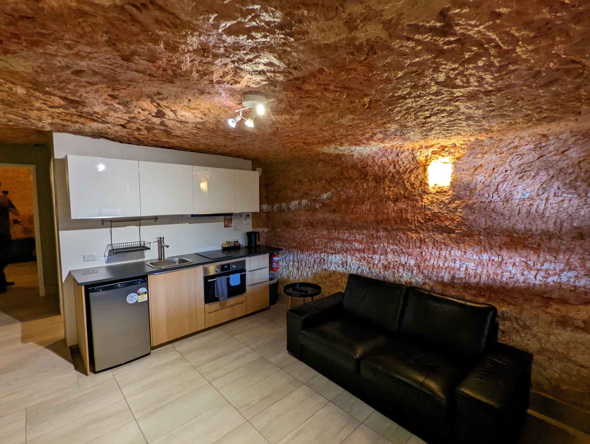 Coober Pedy hotel room which is built into the rock underground