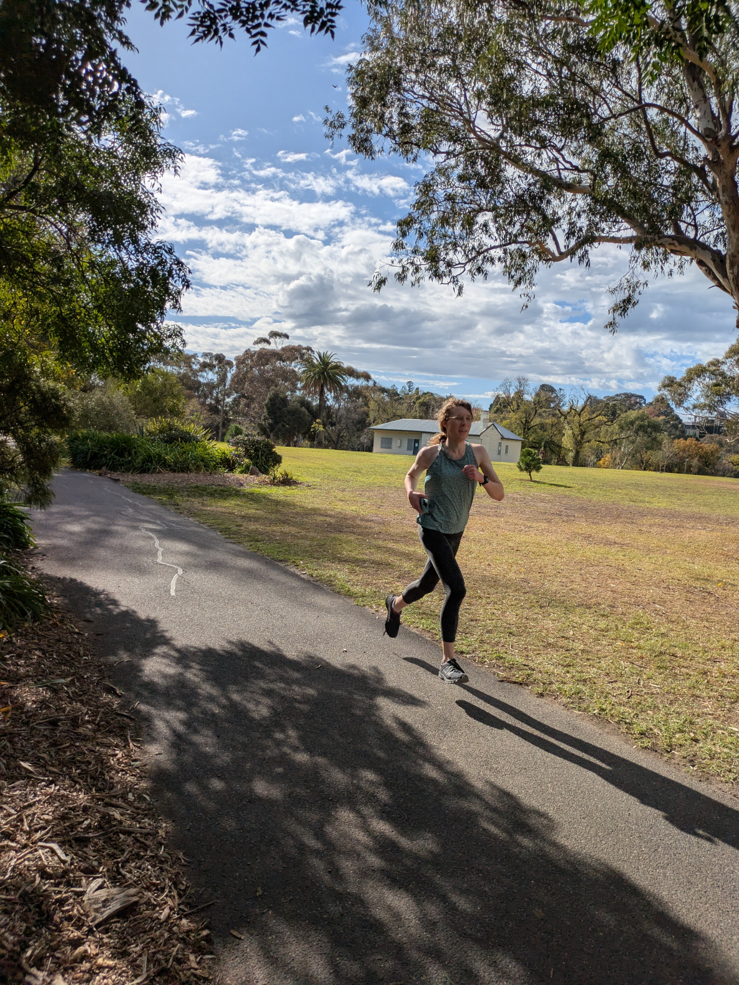 Alex running in Burnley park
