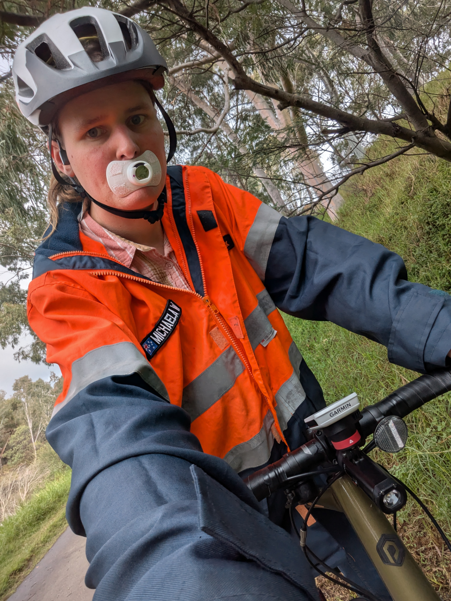 Selfie of me on my bike with smart paci