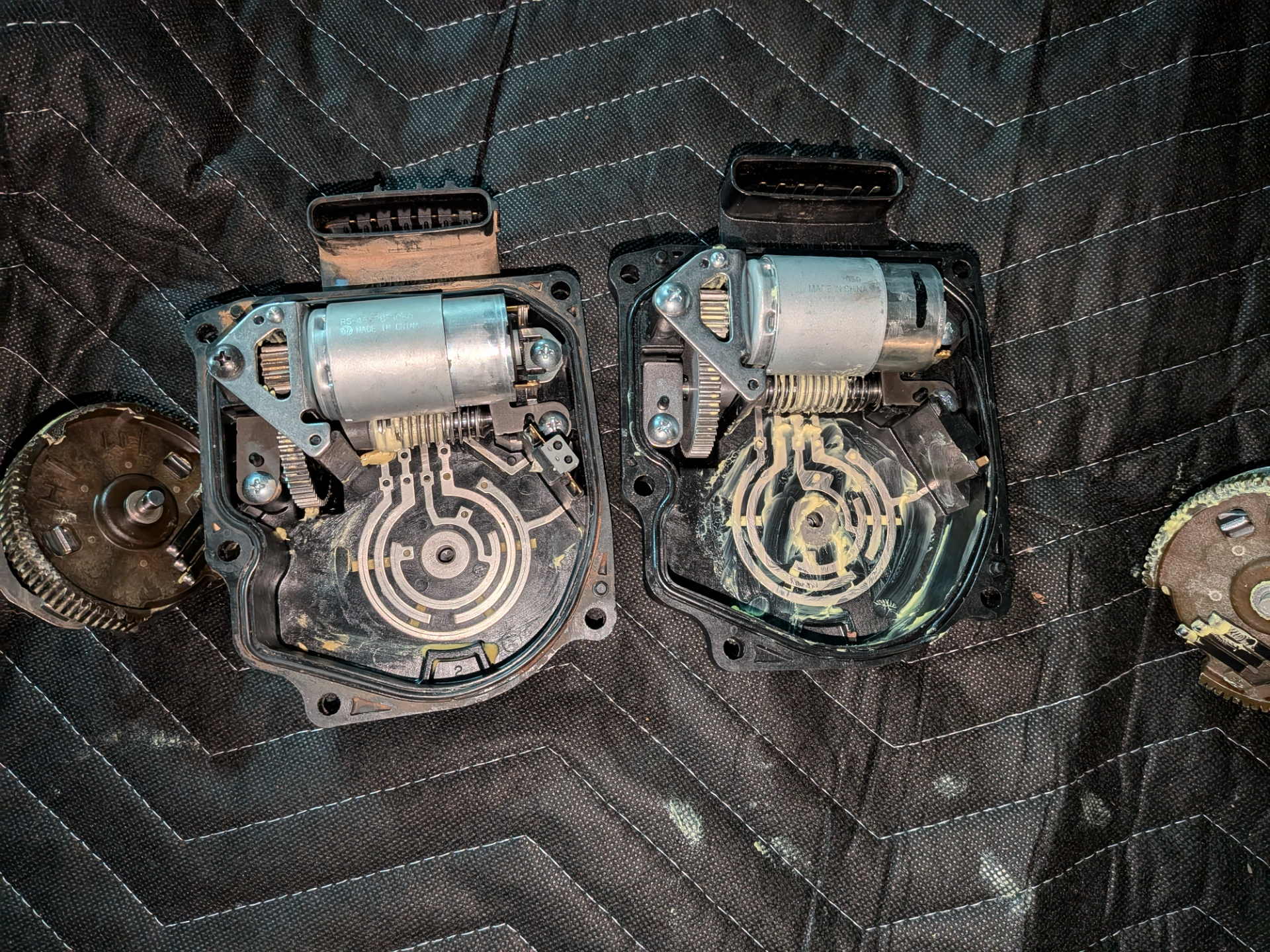The new and old actuator showing a different timing pattern
