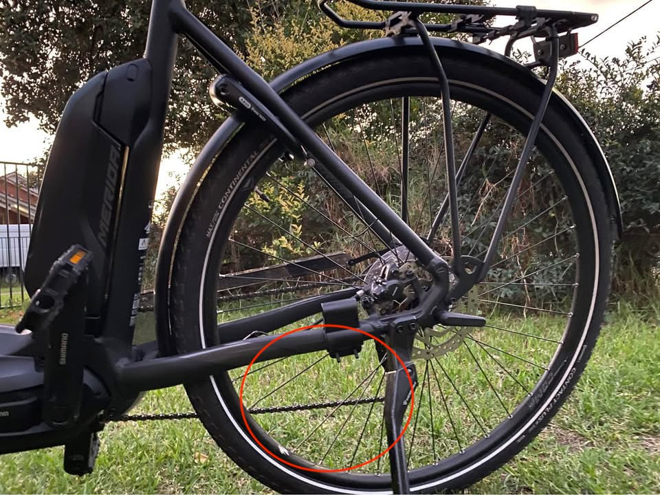 Facebook listing with broken spokes on the wheel
