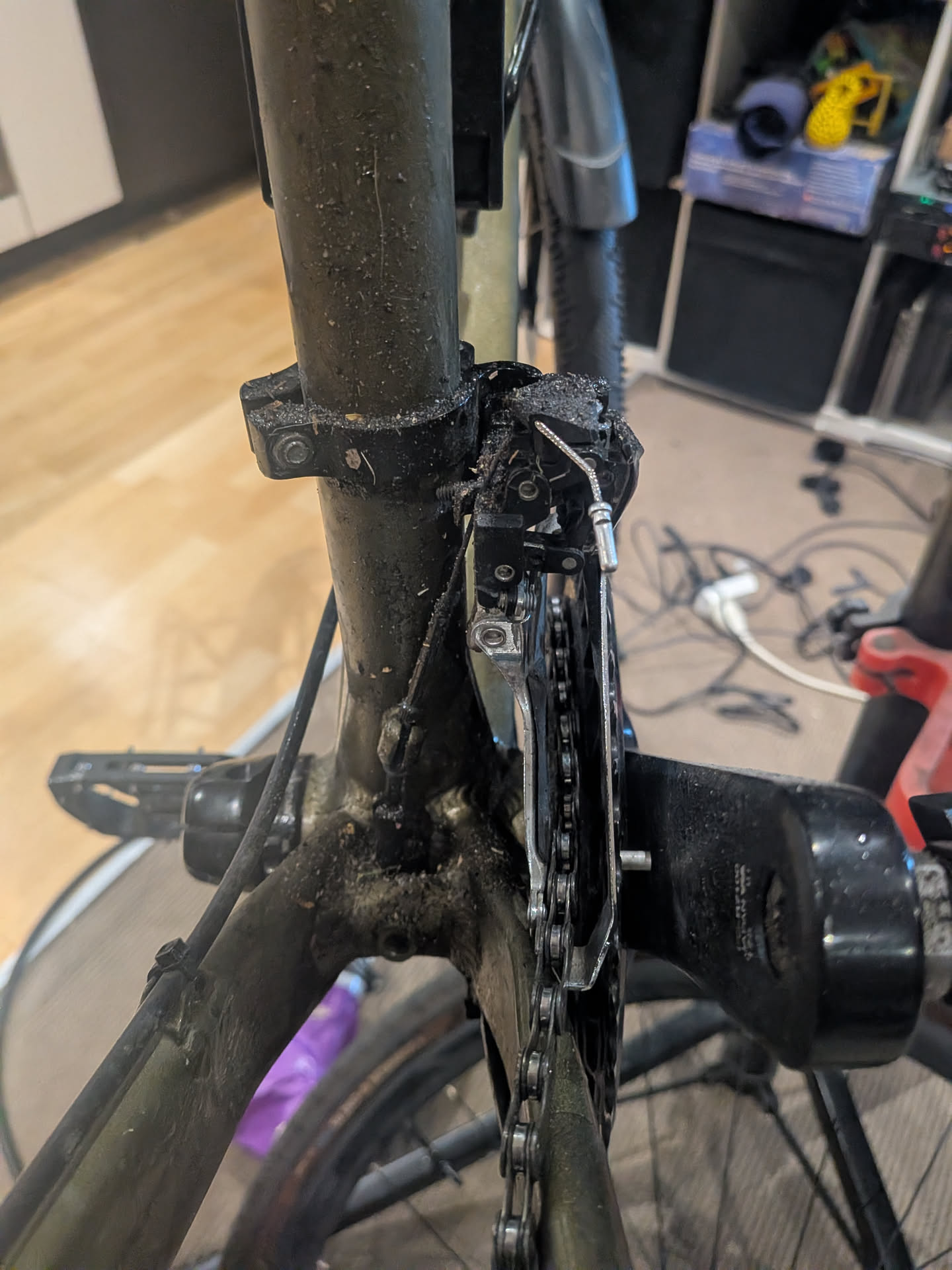 Frame covered in sealant