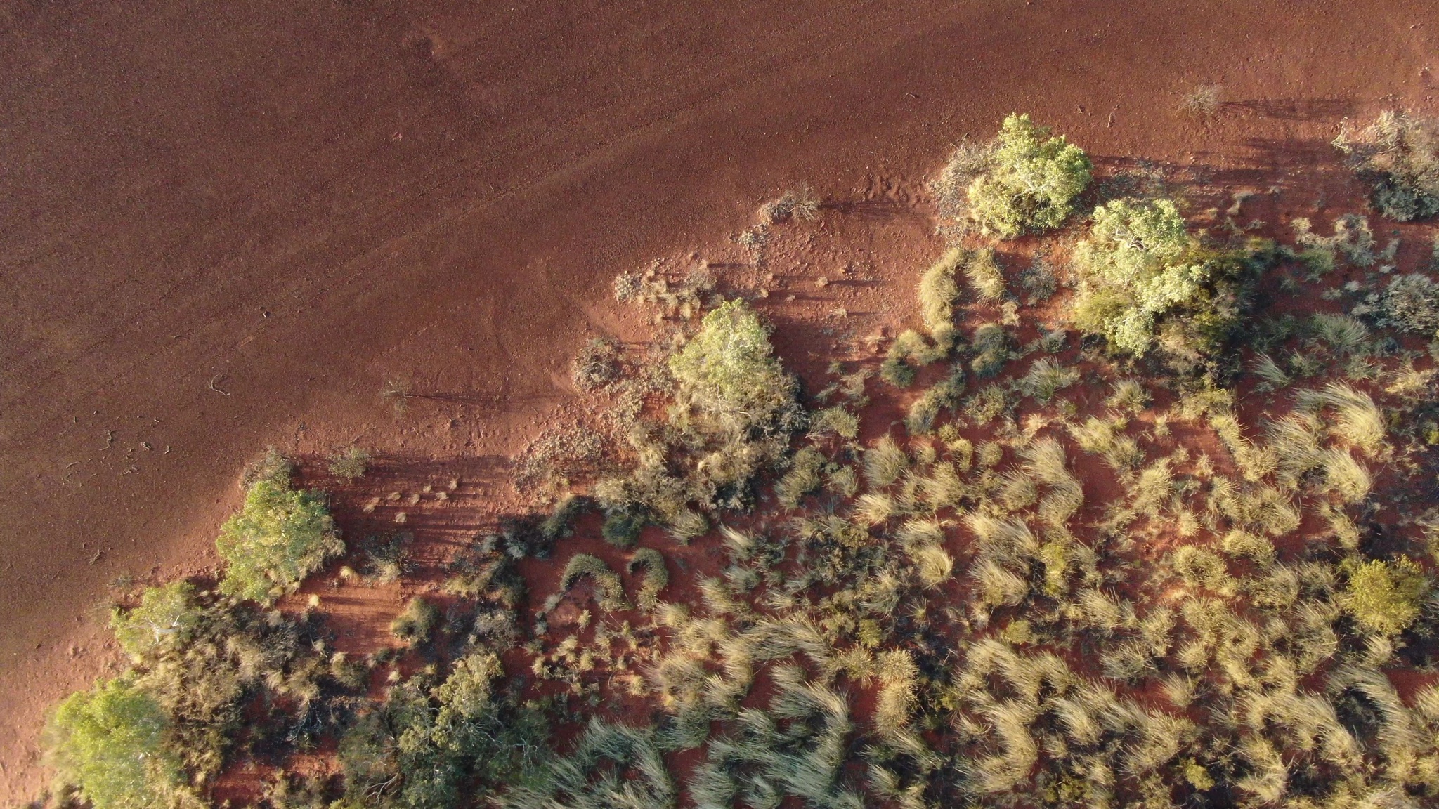 Aerial photograph of the landscape around Gravity Lakes clay pans